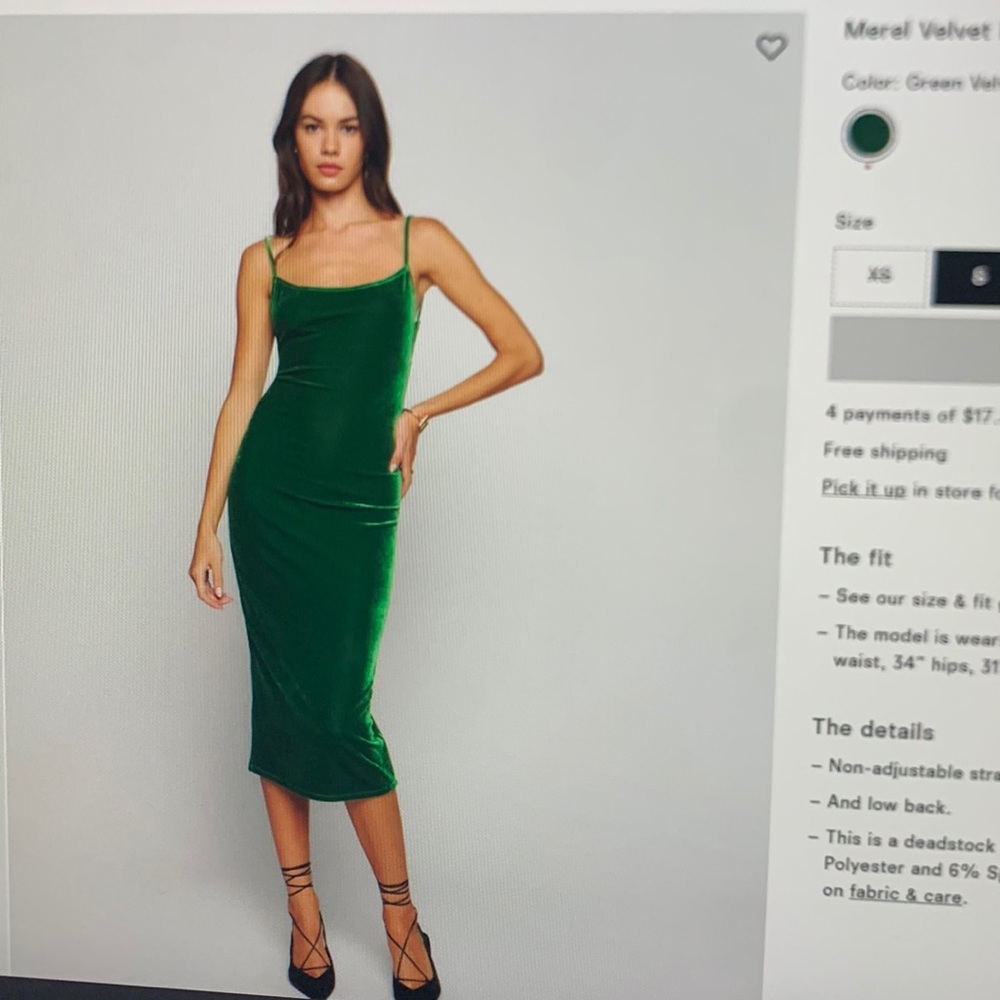 Reformation Merle velvet dress